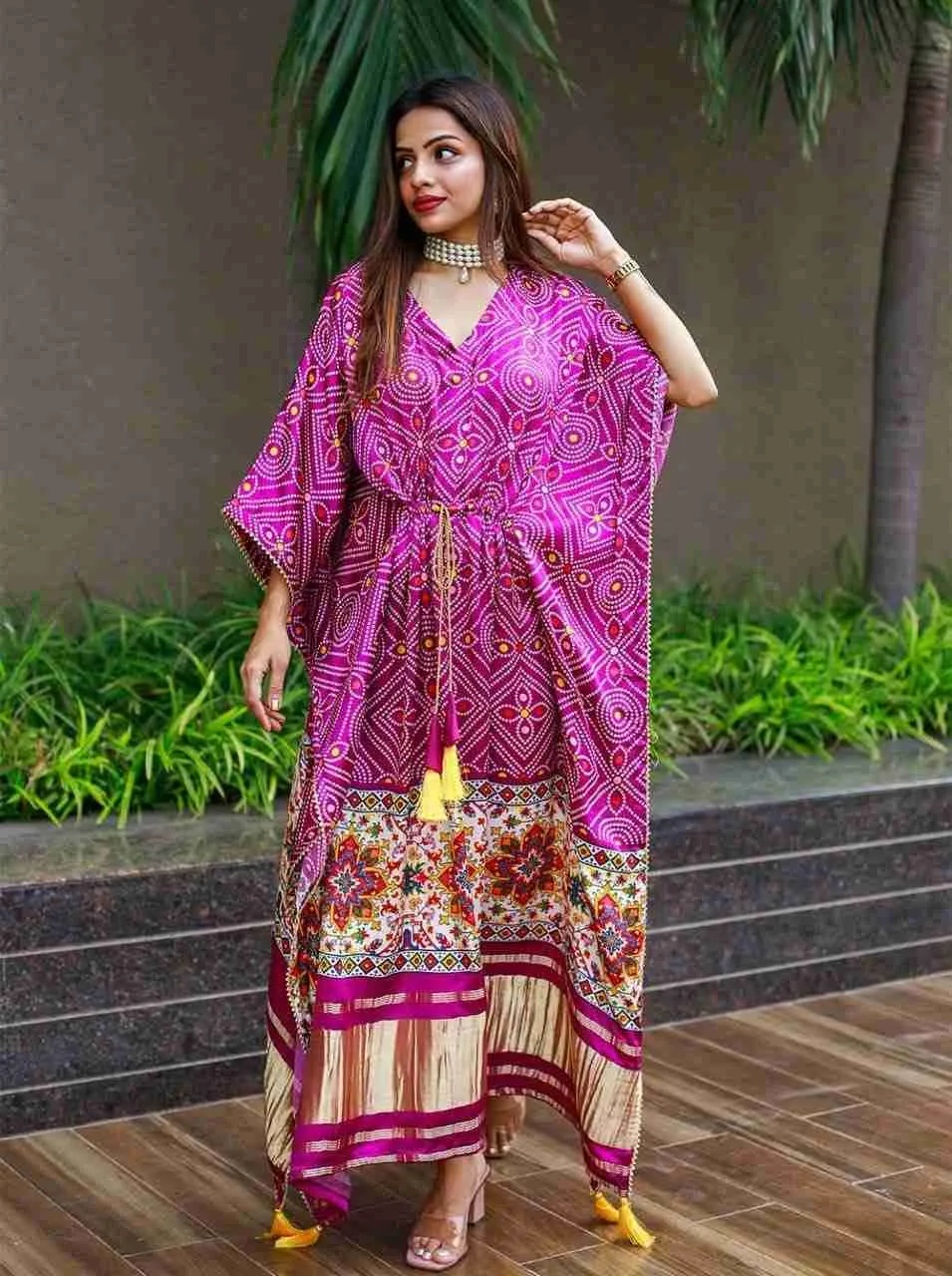 Printed designer kaftan
