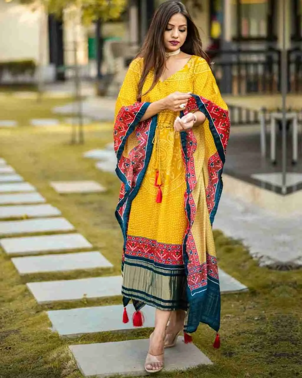 Printed designer kaftan