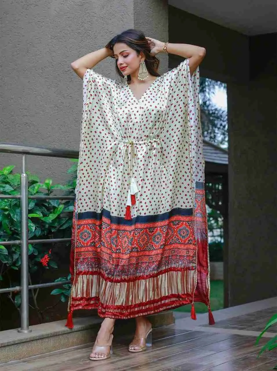 Printed designer kaftan