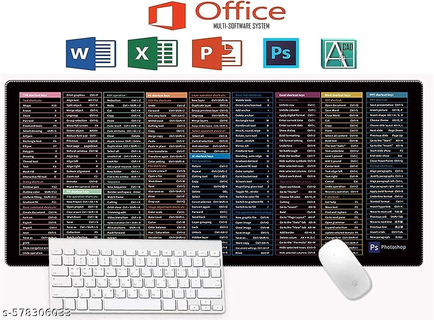 Keyboard Pad with Office Software Shortcuts Pattern